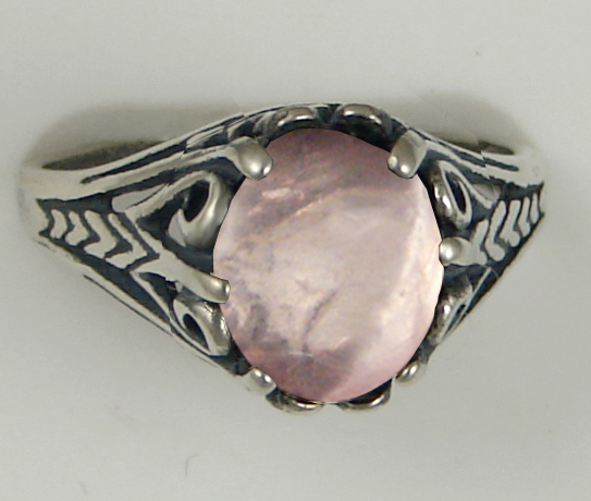 Sterling Silver Filigree Ring With Hematite Size 7